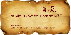Mihálkovits Radiszló névjegykártya